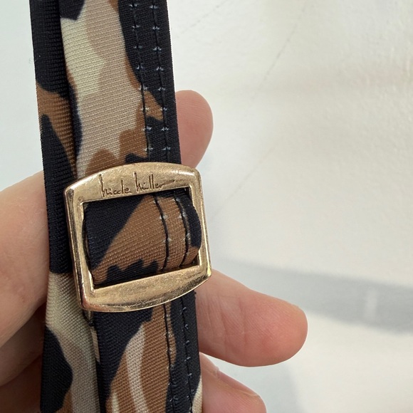 Nicole Miller Leopard Print One-Piece Swimsuit in Tan and Black - Picture 10 of 12